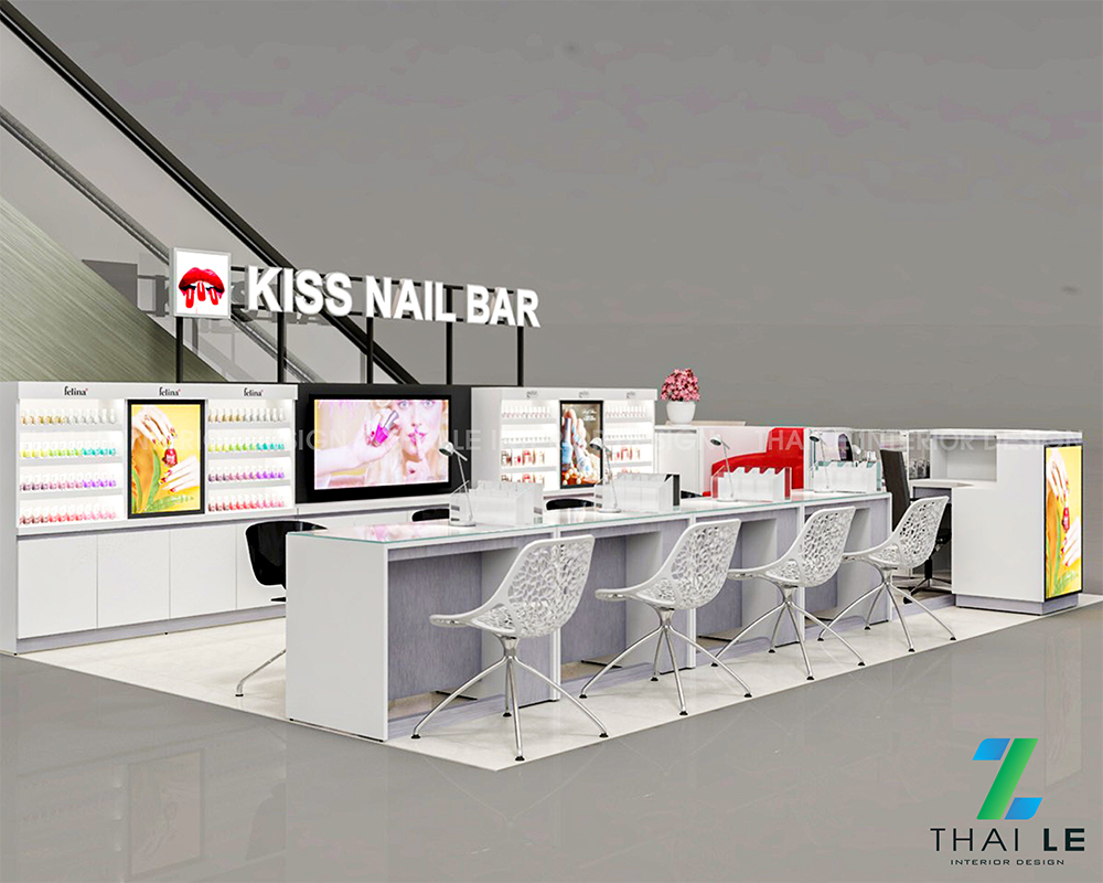 Thiết kế nội thất showroom Kiss Nail Bar Q10